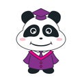 Cute panda graduation cartoon illustration