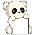 cute panda is holding a empty sign Royalty Free Stock Photo