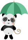Cute panda holding a umbrella