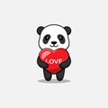 Cute panda hugging love balloon Royalty Free Stock Photo