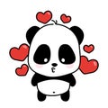 Cute panda kiss Royalty Free Stock Photo