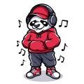 Cute Panda Listening Music wear hoodie