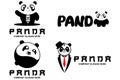 cute panda logo vector design ,animal background illustration Royalty Free Stock Photo