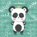 Cute panda pattern - little princess.