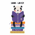 Cute panda reading a book Royalty Free Stock Photo