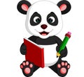 Cute Panda reading a book Royalty Free Stock Photo
