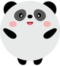 Cute panda with round body