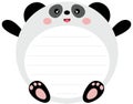 Cute panda round sticker notebook and school label Royalty Free Stock Photo