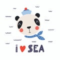 Cute panda sailor