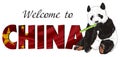 Welcome to China with bear Royalty Free Stock Photo