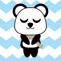 Cute panda sleep vector cartoon, Children postcard, nursery wall, and greeting card