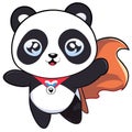 Cute panda superhero cartoon character vector illustration isolated on white background Generative AI Royalty Free Stock Photo