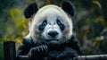 Cute Panda Thinking And Confused . Generative Ai Royalty Free Stock Photo