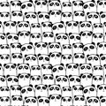 Cute Panda Vector Pattern Background.