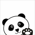 Cute panda waving his paw, vector illustration