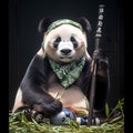 Cute Panda Wearing Bandana, Perfect for Marketing Materials Royalty Free Stock Photo