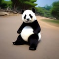 A cute panda wearing a kung fu uniform and striking a martial arts pose4