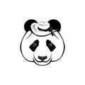 Cute panda in Wide-brimmed hat. Panda bear. Vector illustration.