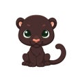 Cute panther cartoon vector illustration