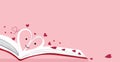 Cute paper heart book flat design for Valentine`s Day Royalty Free Stock Photo