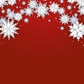 Cute paper snowflakes on christmas card background Royalty Free Stock Photo