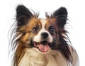 Cute papillon dog close up