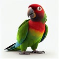 cute parrot cartoon posing on white