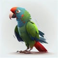 cute parrot cartoon posing on white