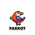 Cute parrot mascot logo design