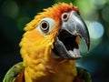 Cute parrot speaking with Sony camera