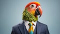 Cute parrot wearing glasses a manager suit adorable stylish idea gentleman professional