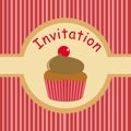 Cute party invitation for kids with cupcake