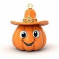 Cute Passover Jackolantern With Princess Hat - 3d Render