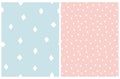 Cute Pastel Color Diamond Vector Patterns. Royalty Free Stock Photo