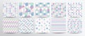 Cute Pastel Color Geometric Seamless Vector Patterns Royalty Free Stock Photo