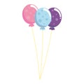 Cute pastel colored birthday balloons