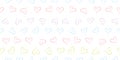 Cute pastel colorful hart background pattern