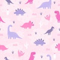Cute pastel dinosaurs. Royalty Free Stock Photo