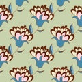 Cute pastel floral hand drawn seamless pattern Royalty Free Stock Photo
