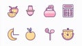 Cute Pastel Icons Set Royalty Free Stock Photo