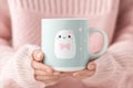 Cute pastel mug with a charming ghost design, perfect for cozy drinks and whimsical home decor