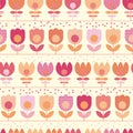 Cute pastel rosy spring flowers seamless pattern