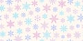 Cute pastel snowflake Christmas vector repeat pattern background, seamless holiday wallpaper or textile Royalty Free Stock Photo