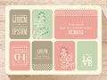Cute pastel wedding invitation card background