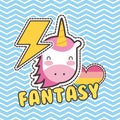 Cute patches unicorn heart love fantasy badge fashion