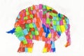 Cute patchwork elephant drawing