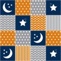 Cute patchwork pattern in retro style for kids textile, fabric background