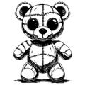 Cute Patchwork Teddy Bear Royalty Free Stock Photo