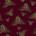 New Year Patern. Christmass patern. New Year trees. Holyday trees. Seamless patern on burgunbdy background