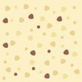 Cute pattern with circles of different cream colors with outline. Flat style. Minimalist, simple. cream tone background.